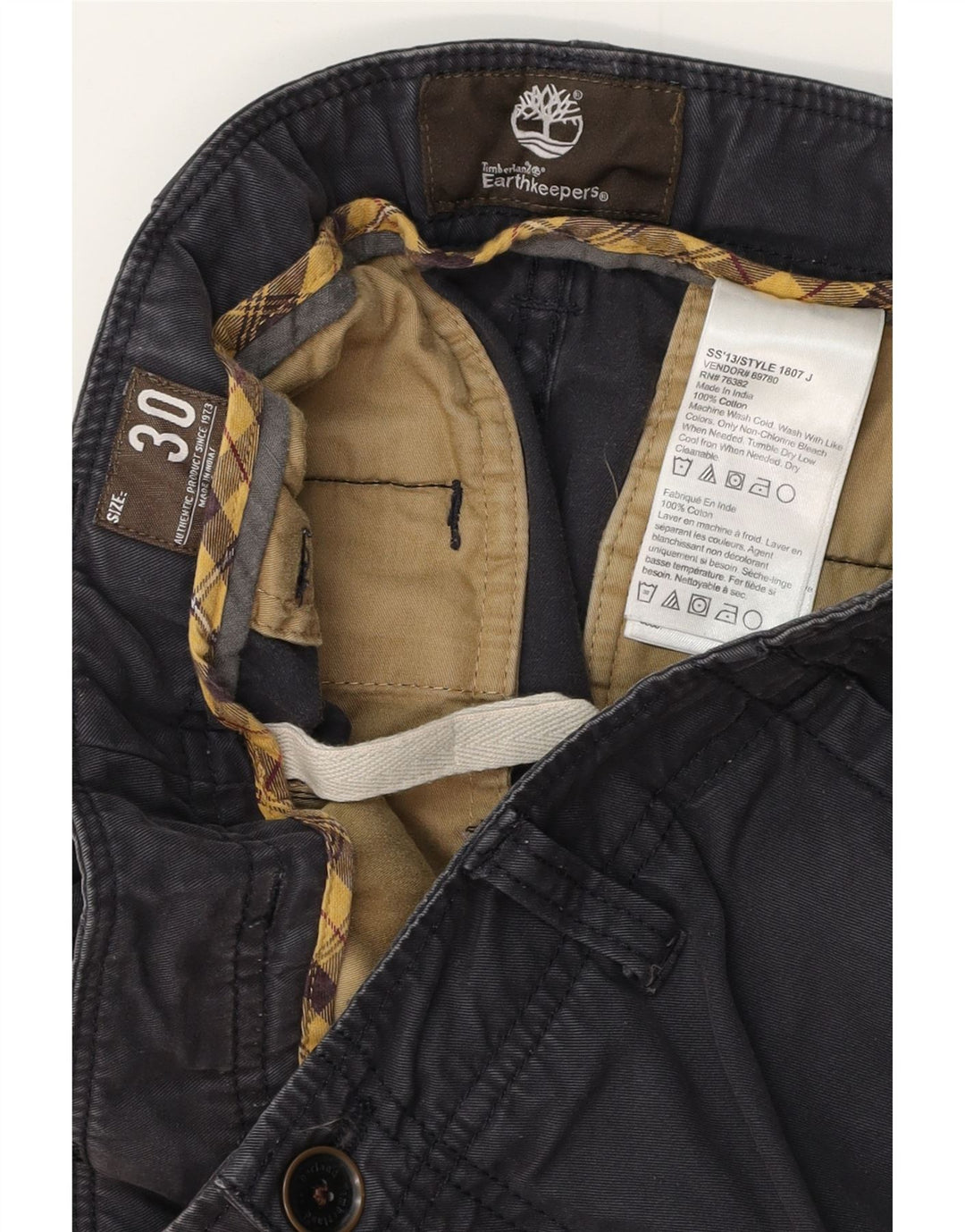 TIMBERLAND Muške kratke hlače Earthkeepers Chino W30 srednje tamnoplavi pamuk