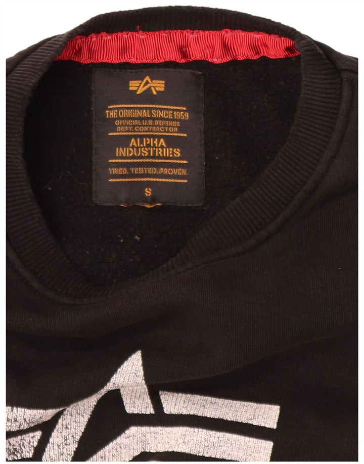 Maleni crni muški džemper s grafičkim motivima Alpha Industries