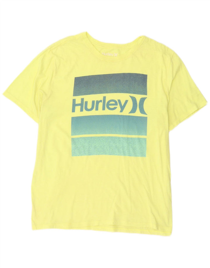 Muška majica s grafičkim motivima Hurley, veliki žuti poliester
