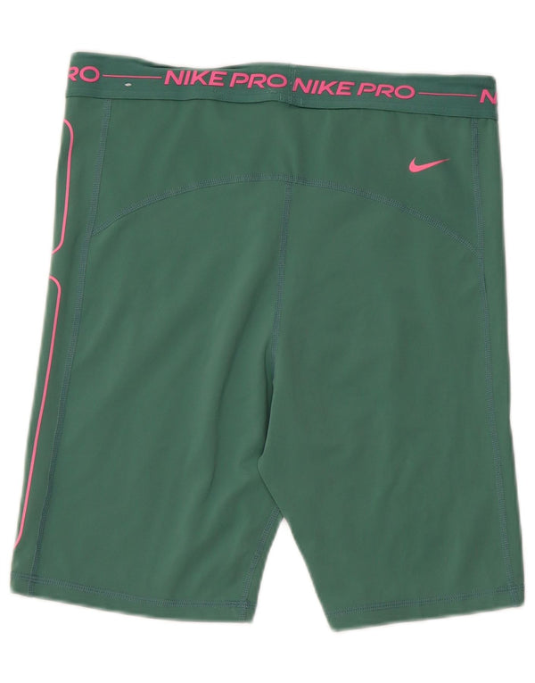 Nike Ženske Dri Fit Graphic Sport Shorts UK 14 Veliki zeleni poliester