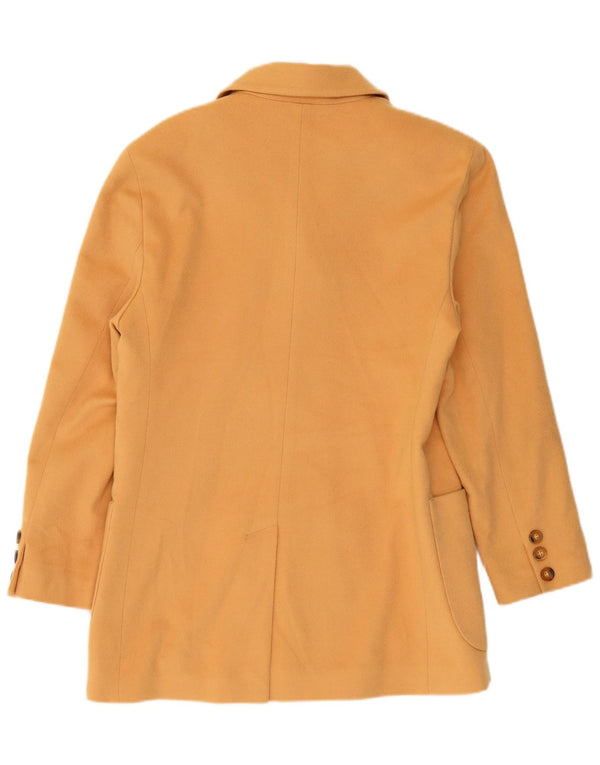 HENRY WHITE Ženska jakna s 3 gumba UK 14 Velika bež vunena