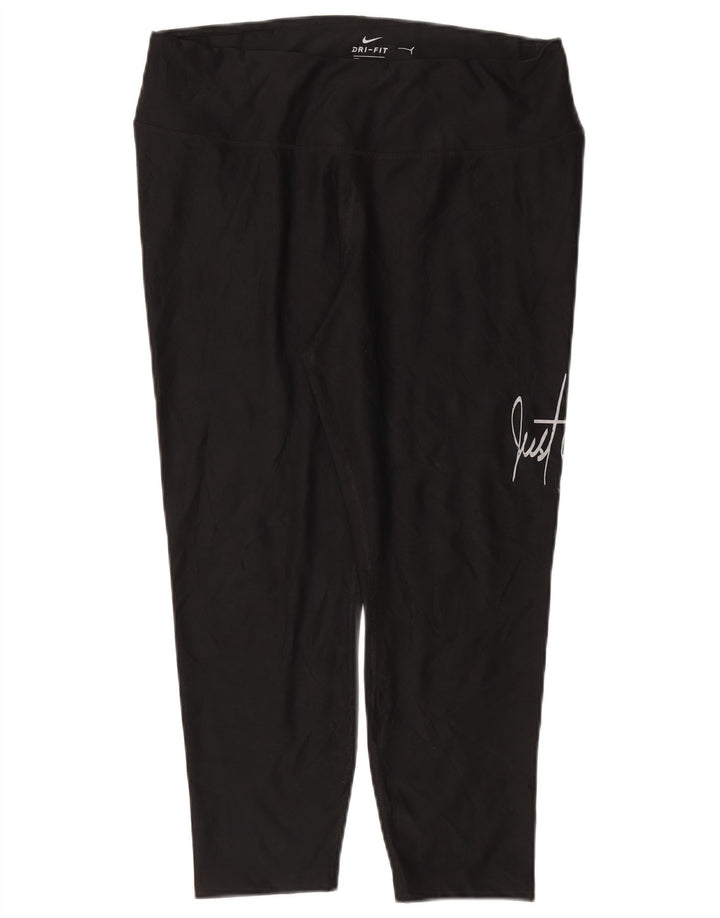 NIKE ženske Dri Fit Graphic Capri tajice UK 18 XL crni poliester