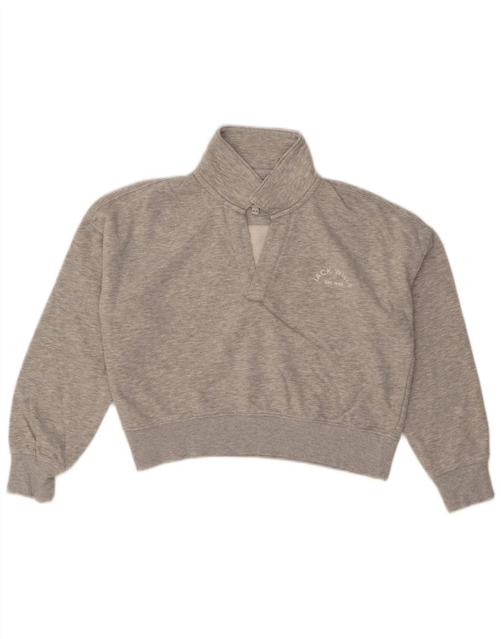 Jack Wills Ženska kratko jaka majica s kratkim rukavima UK 8 Mala siva s pjegama