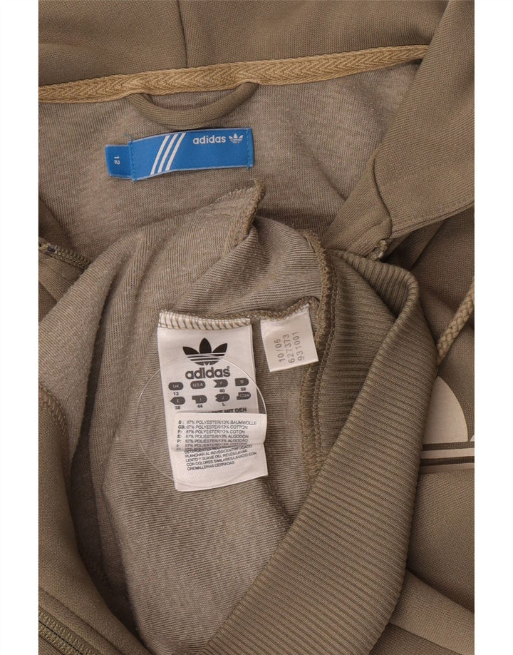 Adidas ženski pulover s kapuljačom na patentni zatvarač UK 12 Srednji kaki poliester