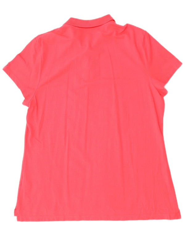 TOMMY HILFIGER Ženska grafička polo majica UK 20 2XL Crveni pamuk