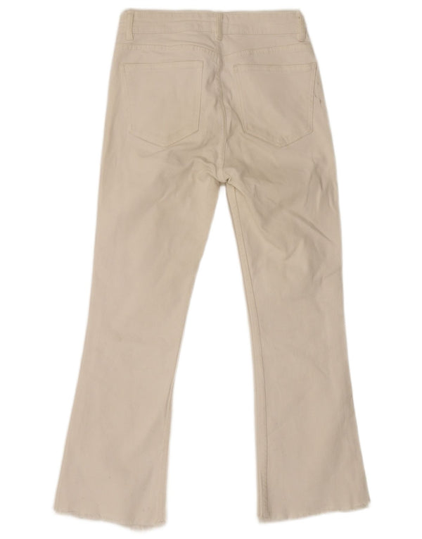 Zara Womens Flared Jeans EU 38 Small W28 L26 White Cotton