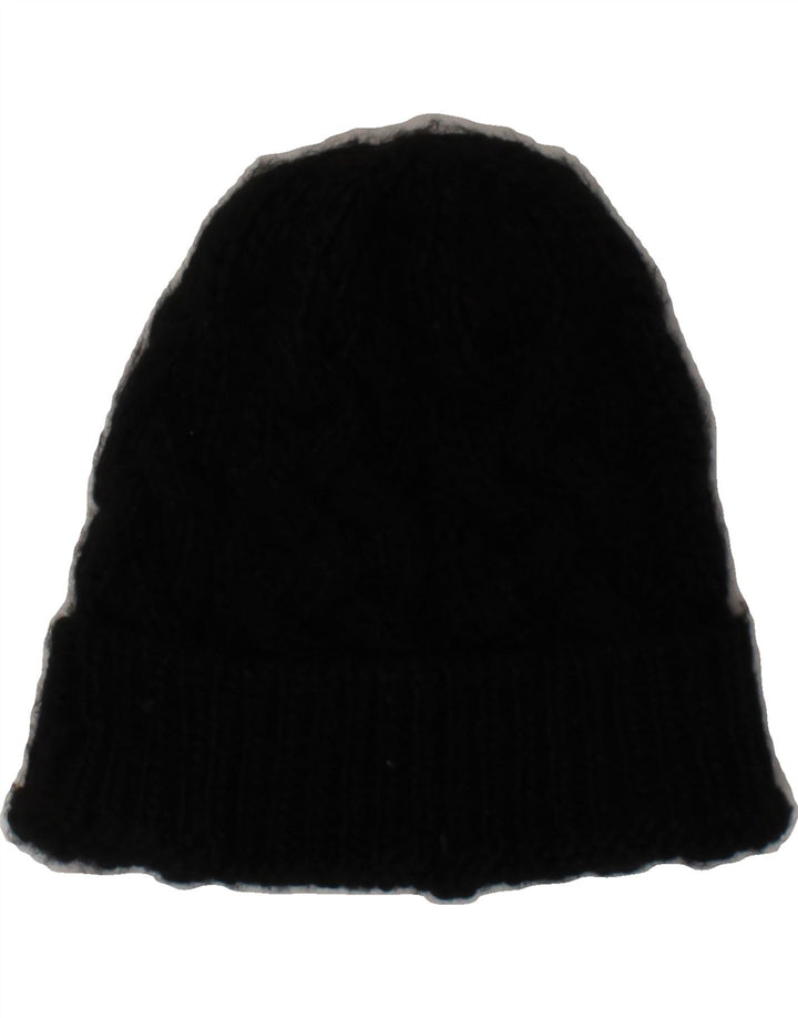 CHAMPION Womens Knit Beanie Hat One Size Black Acrylic Vintage Champion and Second-Hand Champion from Messina Hembry 
