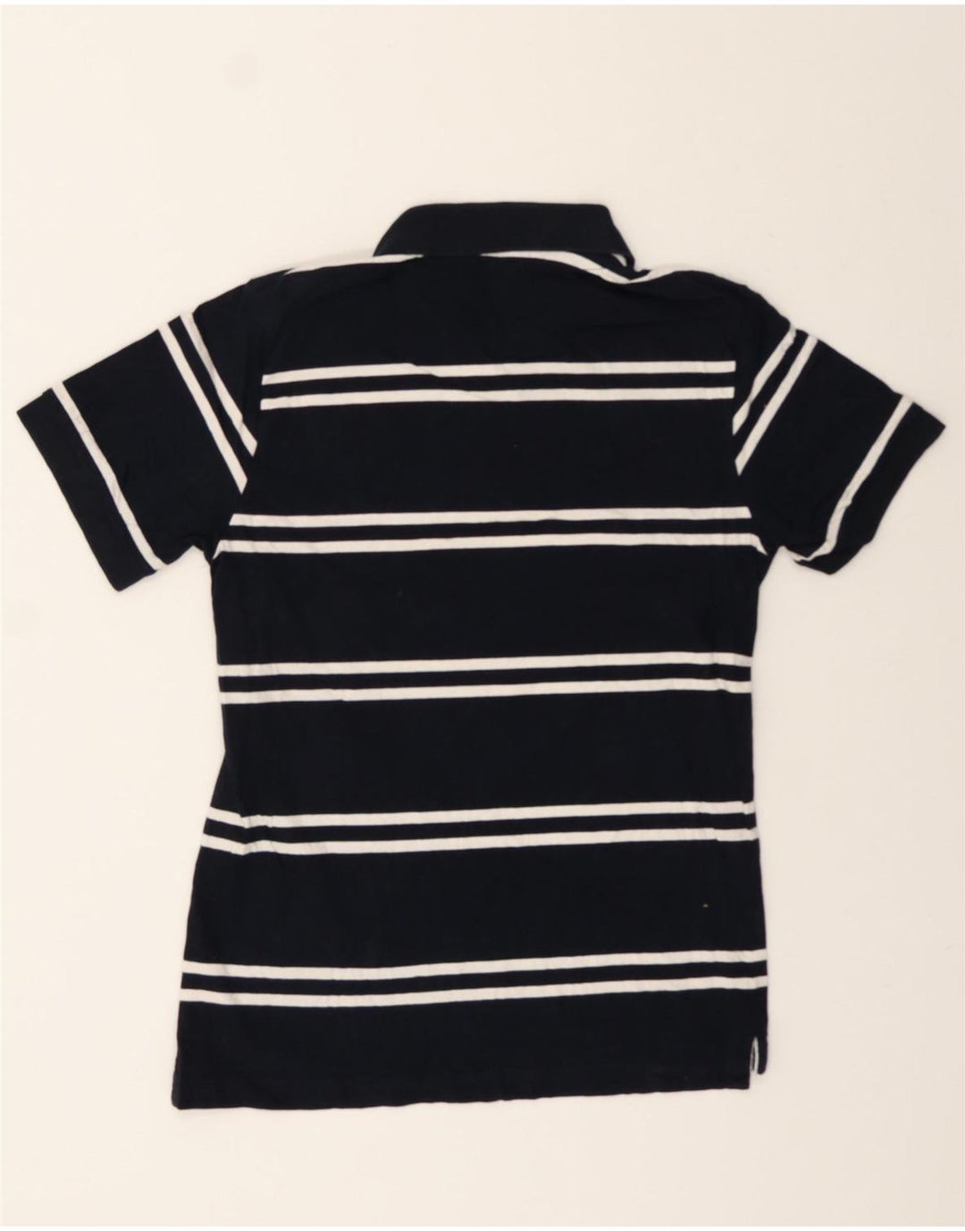 REEBOK Mens Polo Shirt Medium Navy Blue Striped Cotton Vintage Reebok and Second-Hand Reebok from Messina Hembry 