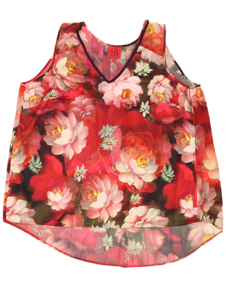 Top ženske bluze Ted Baker UK 14 Veliki crveni cvjetni poliester