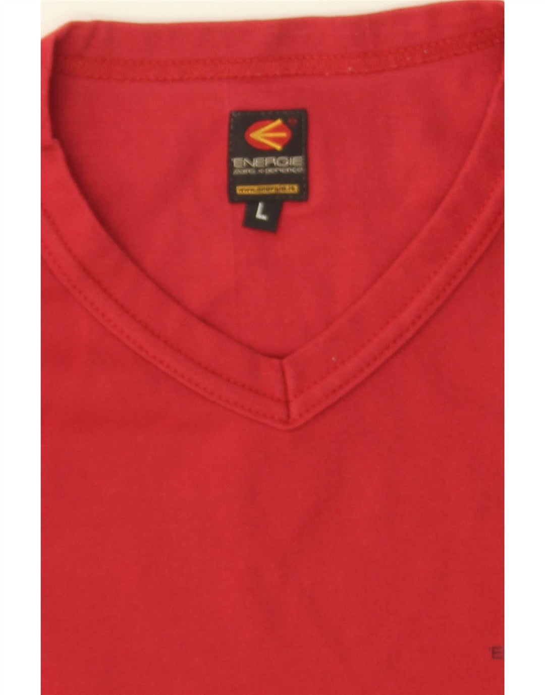 ENERGIE Womens Top Long Sleeve UK 14 Large Red Polyamide Vintage Energie and Second-Hand Energie from Messina Hembry 