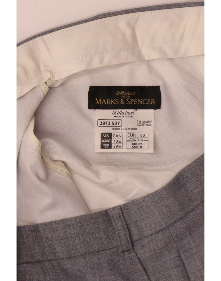 Marks & Spencer muške hlače ravnog odijela W40 L29 sivi poliester
