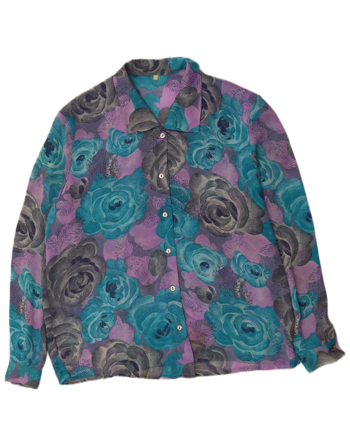 VINTAGE Ženska košulja bluza UK 18 XL Raznobojna cvjetna