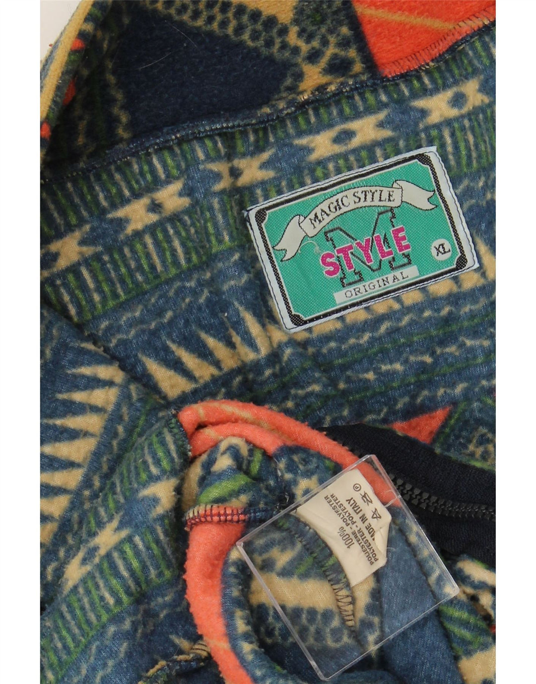 VINTAGE Muška jakna od flisa UK 42 XL Višebojni geometrijski poliester