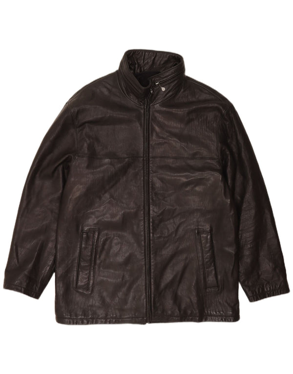 Pierre Cardin muška kožna jakna s kapuljačom UK 44 2XL crna