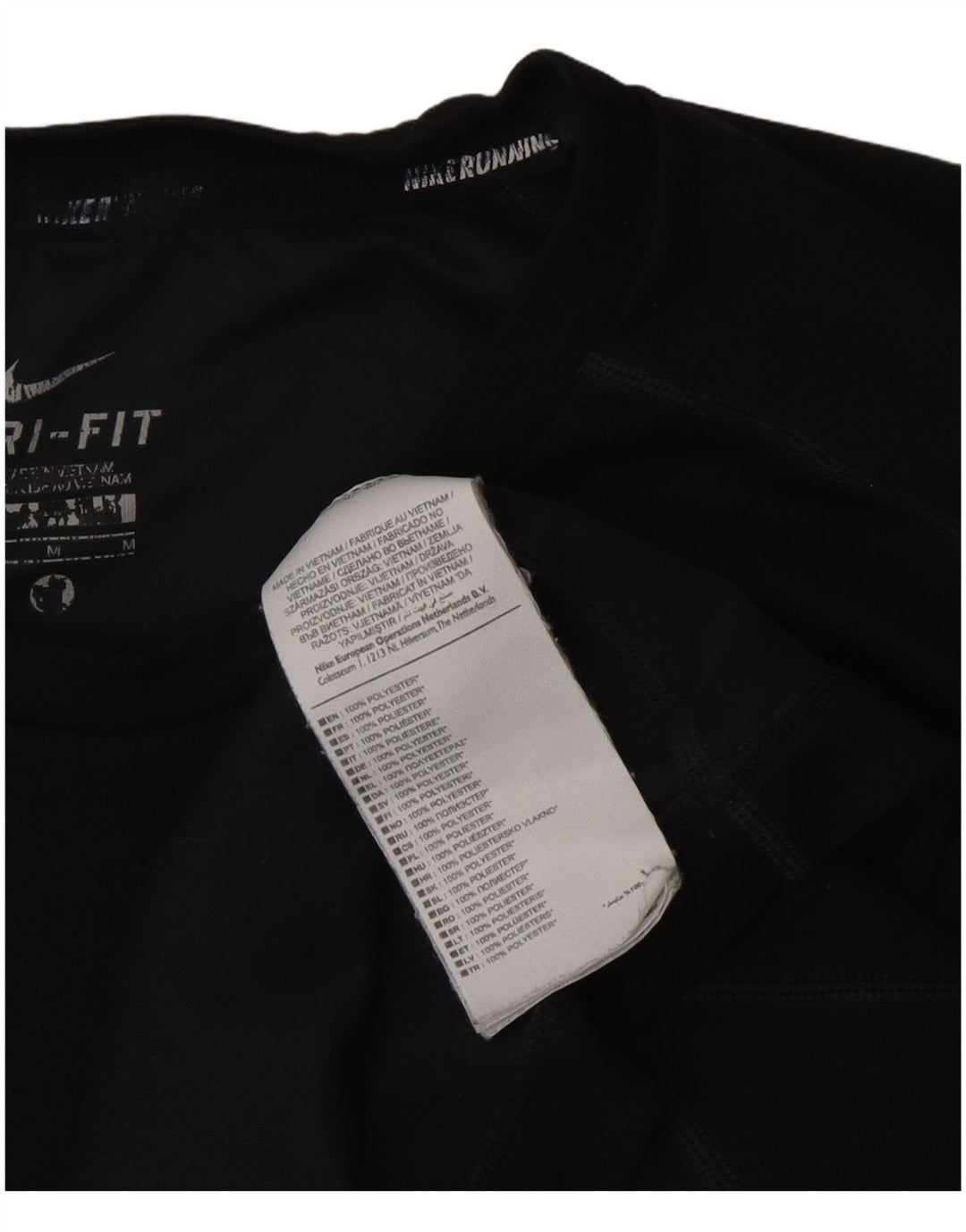 Nike Dri Fit majica kratkih rukava srednji crni poliester