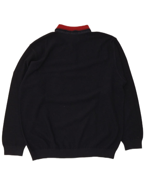 Green Coast muški džemper s polo ovratnikom IT 56 XL tamnoplava vuna