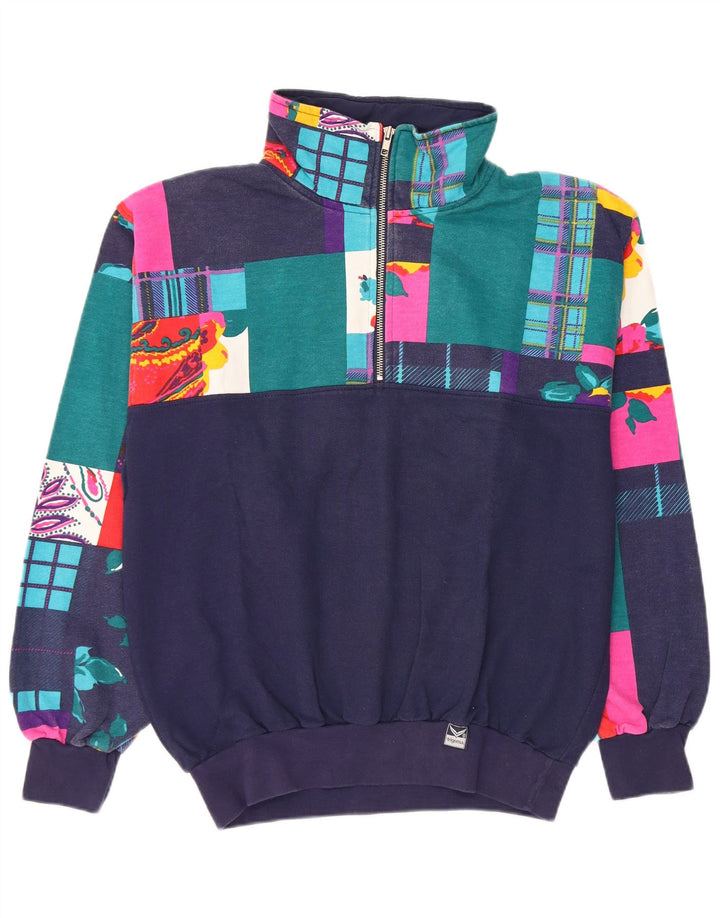 TRIGEMA Ženska puna trenirka UK 14 Srednje tamnoplava patchwork pamuk