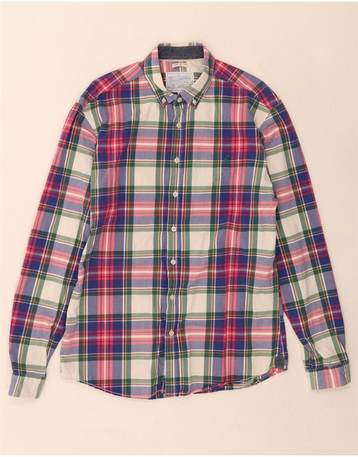 VINTAGE Mens Sporty Fit Shirt Medium Multicoloured Check Cotton Vintage Vintage and Second-Hand Vintage from Messina Hembry 