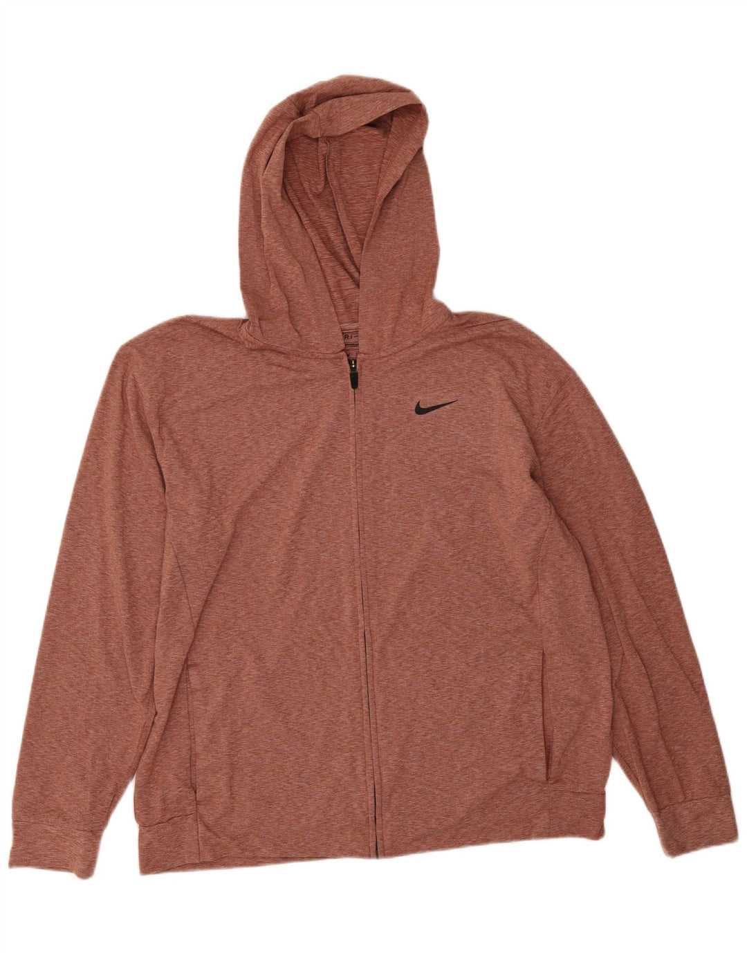 Nike muški Dri Fit standardni pulover s kapuljačom s patentnim zatvaračem, veliki crveni flekasti poliester