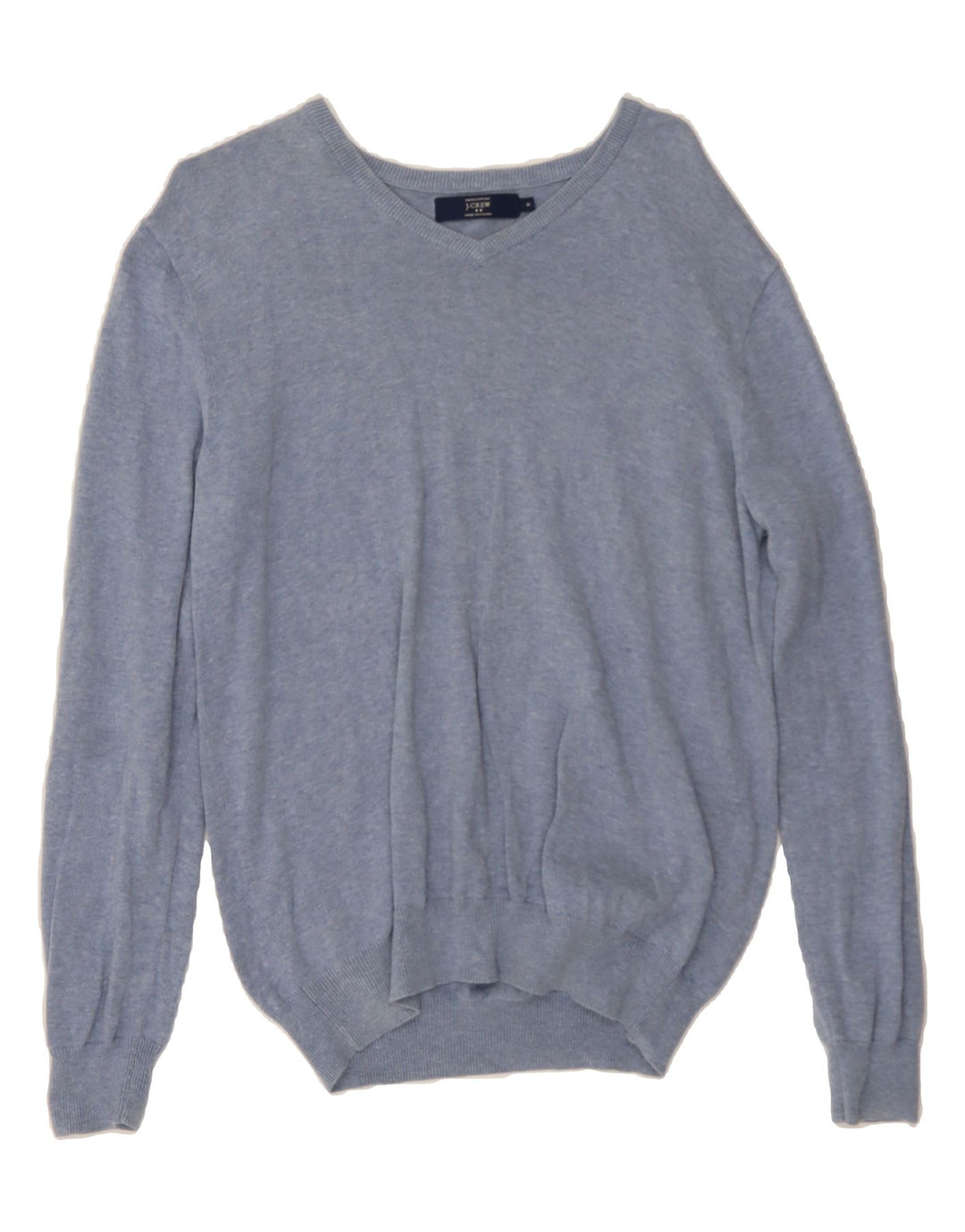 J. CREW Womens V-Neck Jumper Sweater UK 14 Medium Blue Cotton Vintage J. Crew and Second-Hand J. Crew from Messina Hembry 