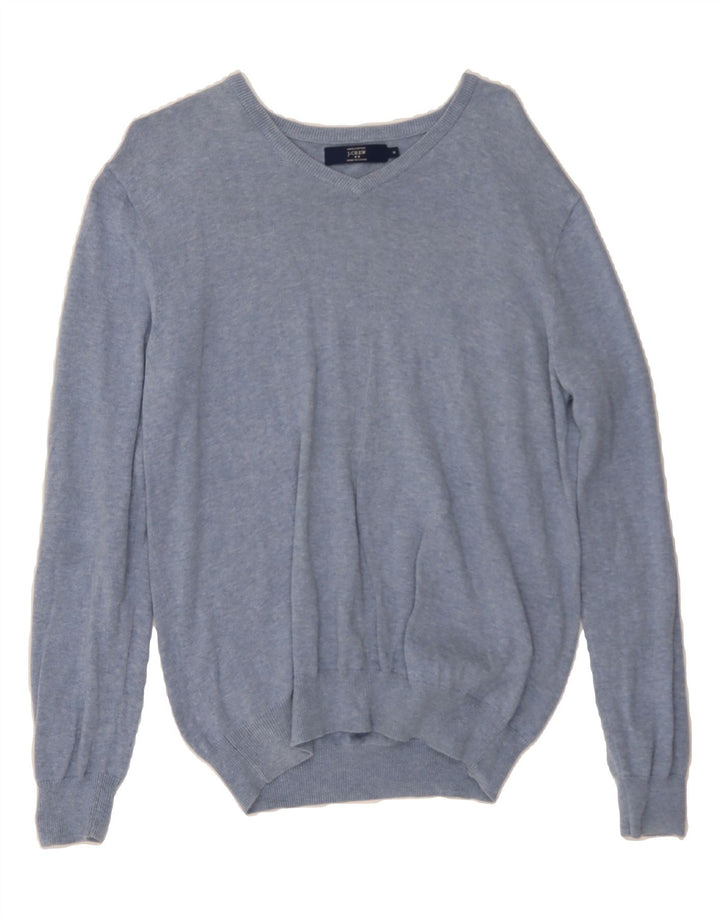 J. CREW Womens V-Neck Jumper Sweater UK 14 Medium Blue Cotton Vintage J. Crew and Second-Hand J. Crew from Messina Hembry 