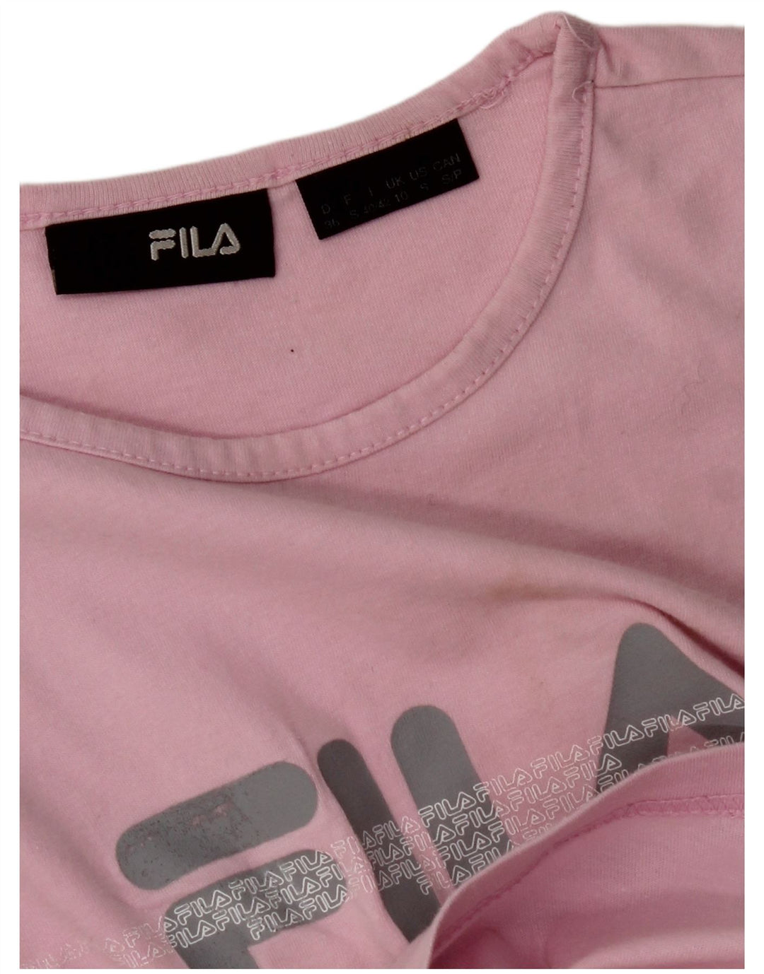 FILA ženska majica kratkih rukava s kratkim crtama UK 10 Small Pink