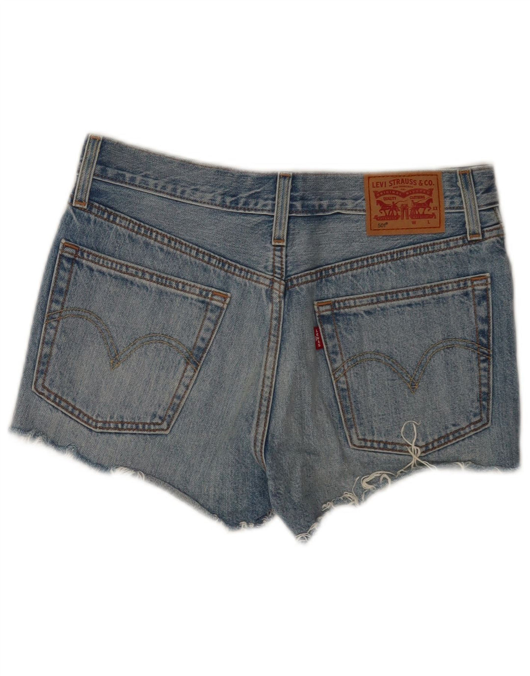 Levi's ženske 501 kratke traper kratke hlače W26 male plave boje pamuka