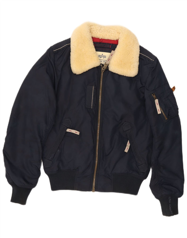 Alpha Industries muška bombaška jakna UK 36 Mala tamnoplava najlonska