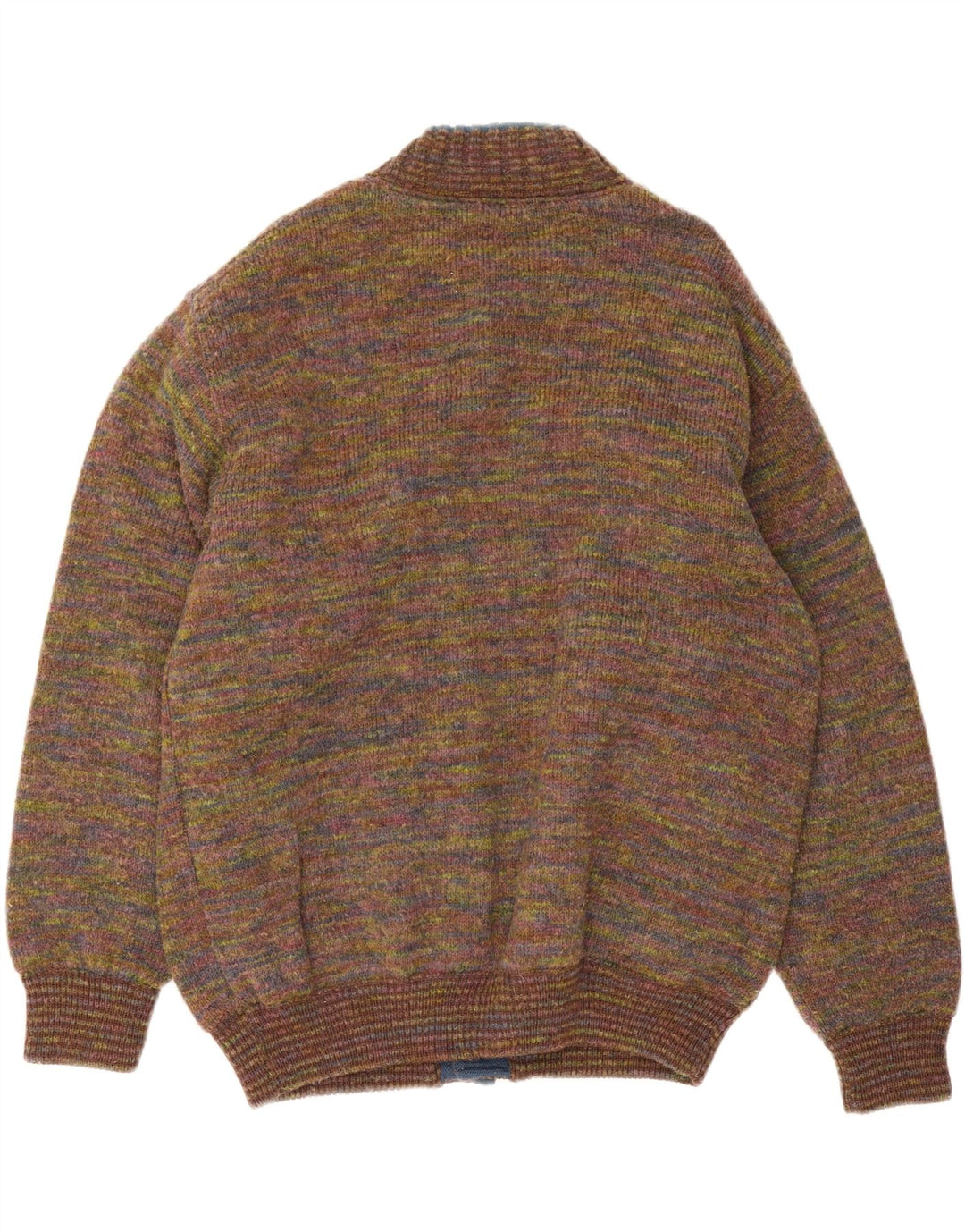 Vintage muška pletena bomber jakna UK 42 XL Raznobojna flekasta vuna