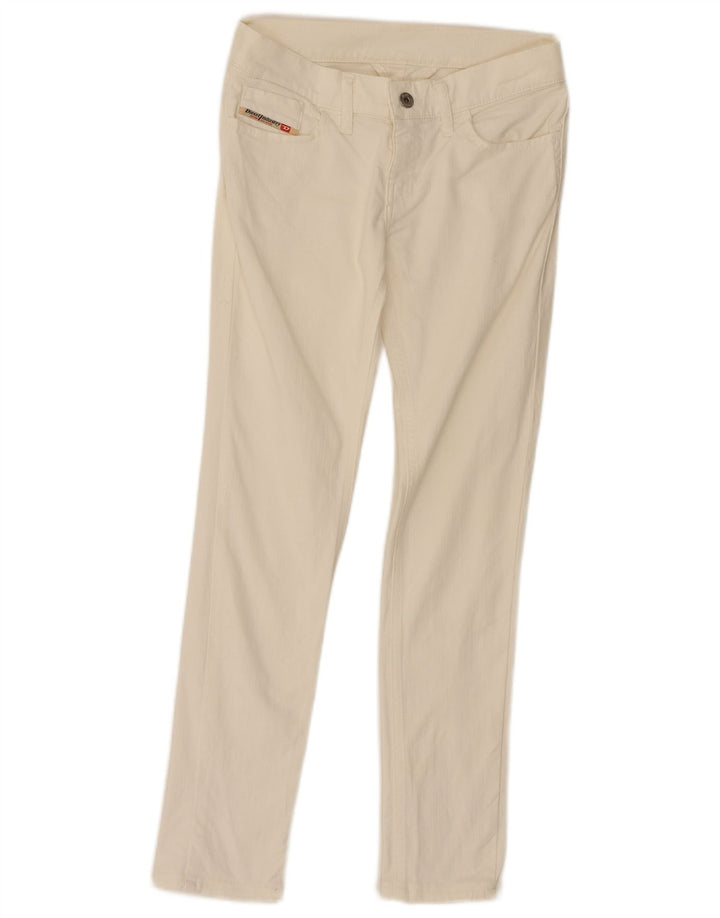 DIESEL Womens Slim Jeans W25 L27 White Cotton