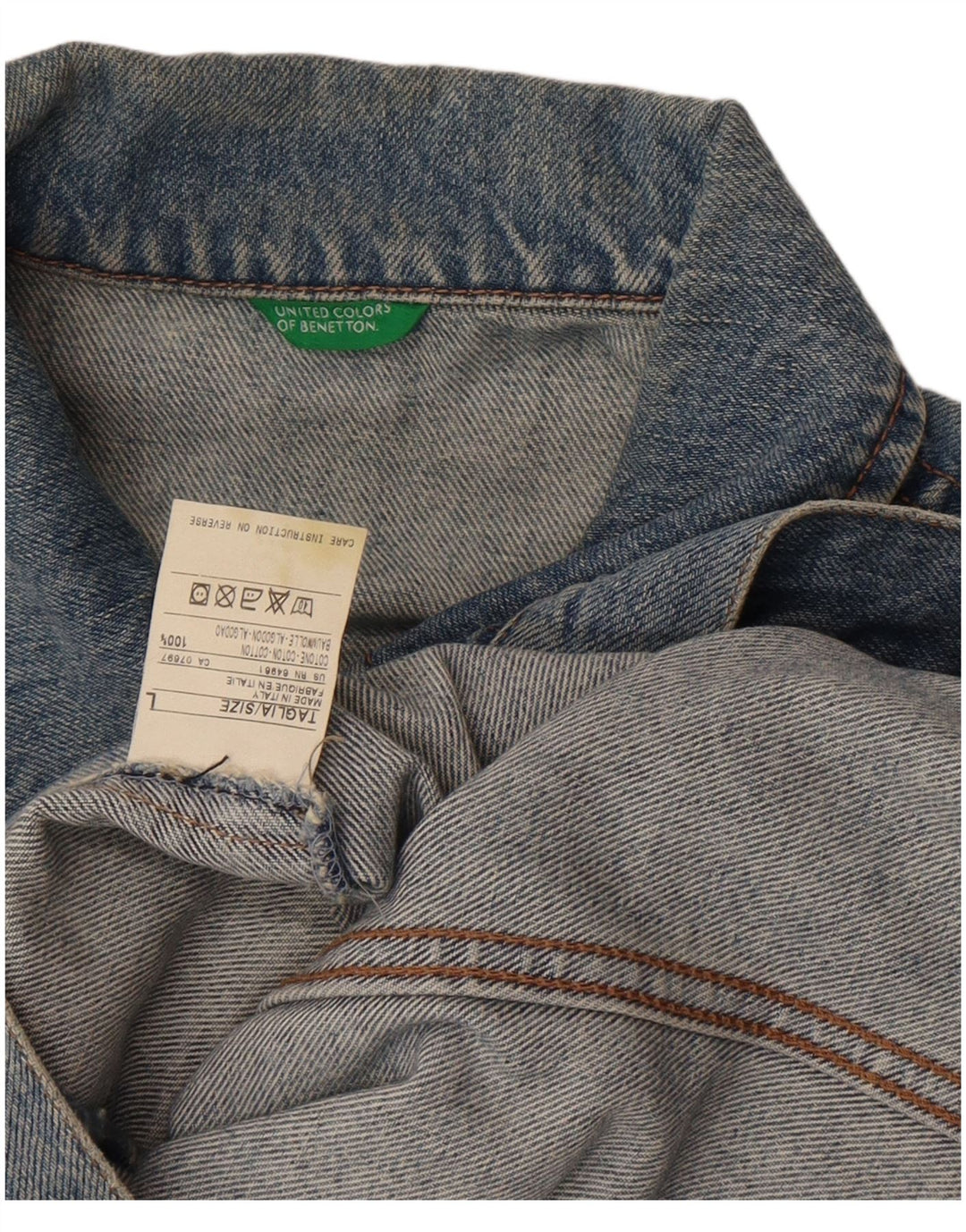 Benetton ženska traper jakna UK 14 Large Blue Cotton