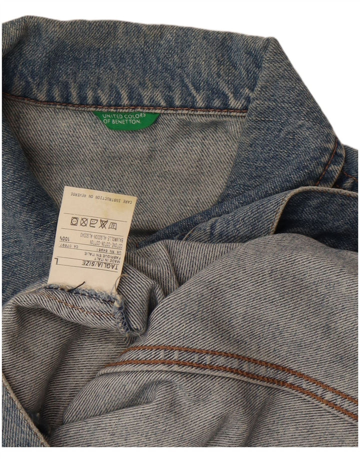 Benetton ženska traper jakna UK 14 Large Blue Cotton