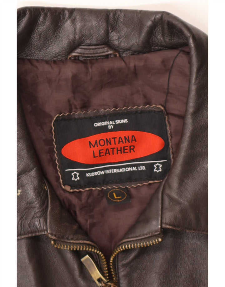 MONTANA muška kožna jakna UK 40 Large Brown