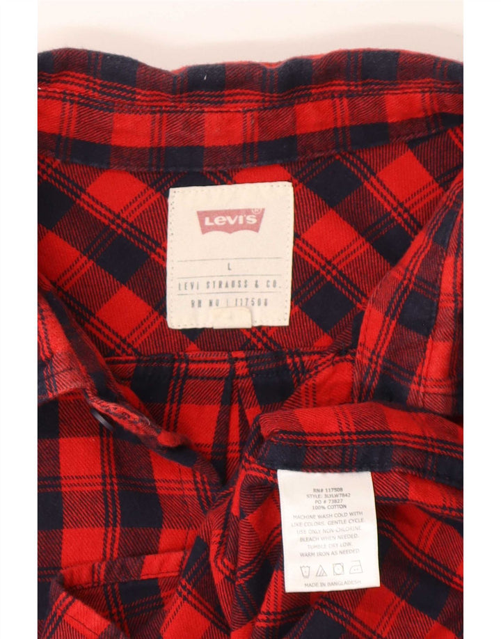 Levi's muška flanelska košulja Large Red Gingham Cotton