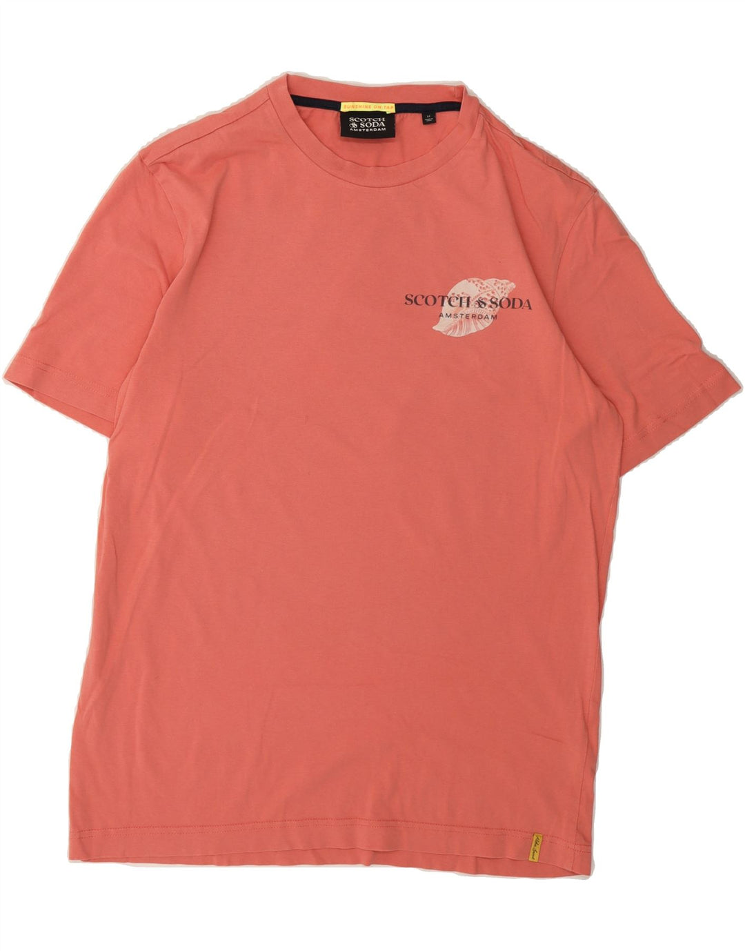 SCOTCH & SODA Mens Graphic T-Shirt Top Medium Pink Cotton Vintage Scotch & Soda and Second-Hand Scotch & Soda from Messina Hembry 