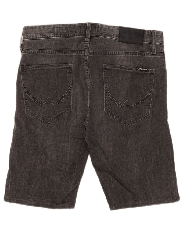 Superdry muške kapralske uske traper kratke hlače W32 srednje sivi pamuk