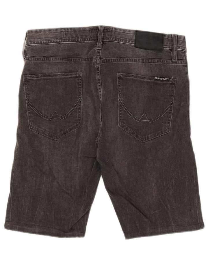 Superdry muške kapralske uske traper kratke hlače W32 srednje sivi pamuk