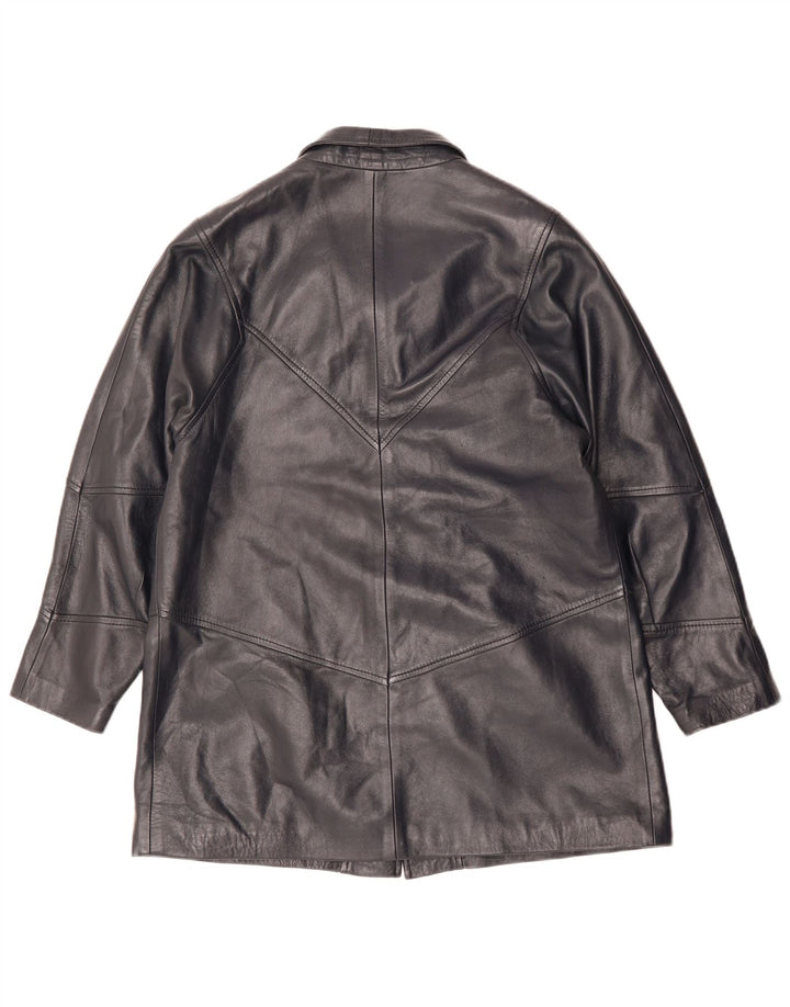 Vintage ženska kožna jakna UK 14 srednje crna koža