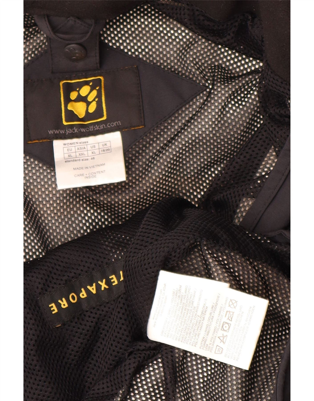 Jack Wolfskin ženska velika kišna jakna UK 18/20 XL crni poliamid