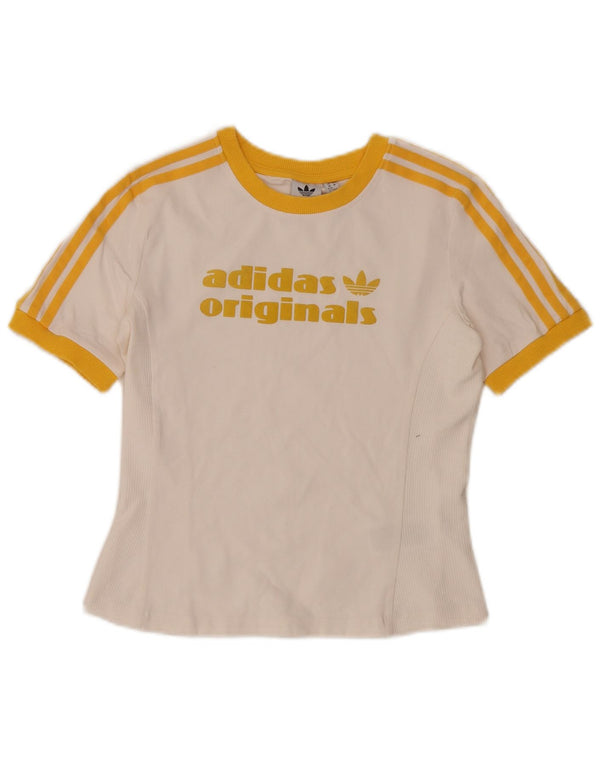 Adidas ženska majica kratkih rukava s grafičkim motivima UK 12/14 srednje bijele boje