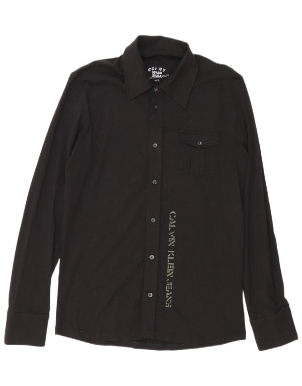 Calvin Klein Jeans Mens Graphic Shirt XL Black Cotton