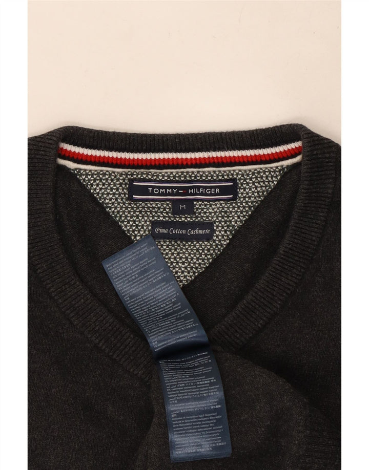 Tommy Hilfiger muški džemper s V-izrezom, srednje sivi pamuk
