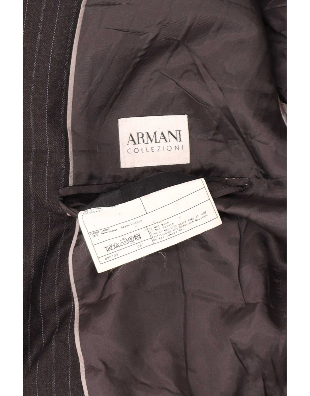 Armani Collezioni muška jakna sa 2 gumba IT 52 XL siva vuna na pruge