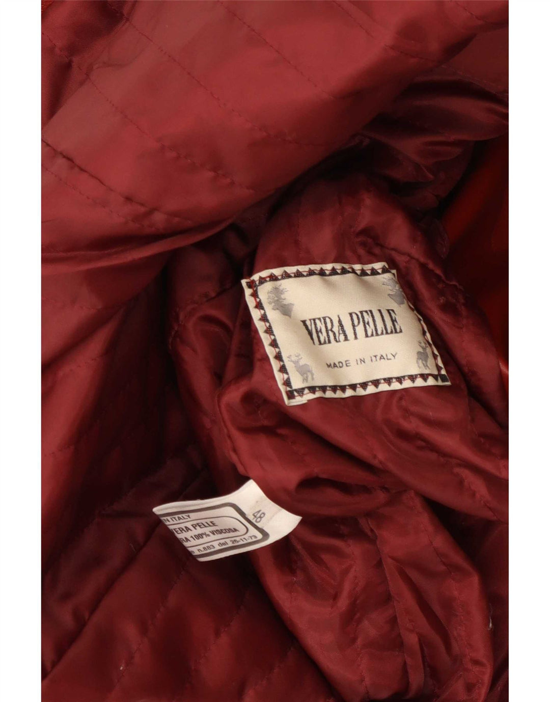Vintage ženski kožni kaput IT 48 XL kestenjaste boje