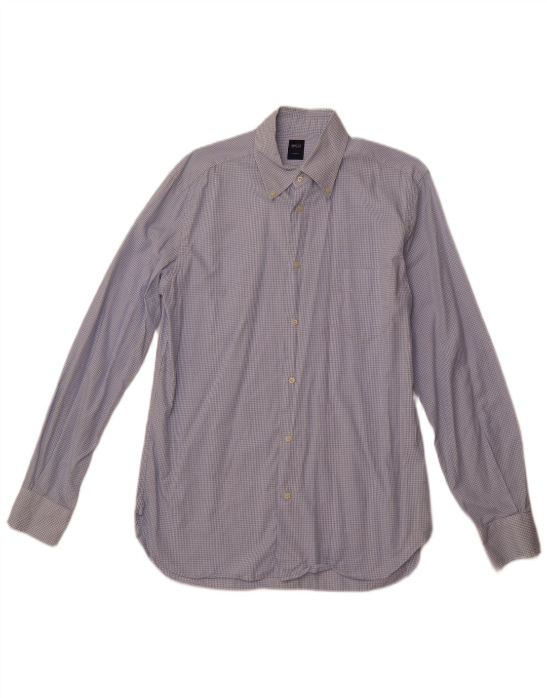 BOGGI muška krojena košulja veličine 40 15 3/4 srednje plava karirana