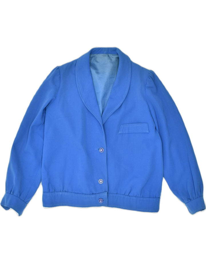 VINTAGE Womens 3 Button Blazer Jacket UK 14 Large Blue | Vintage | Thrift | Second-Hand | Used Clothing | Messina Hembry 