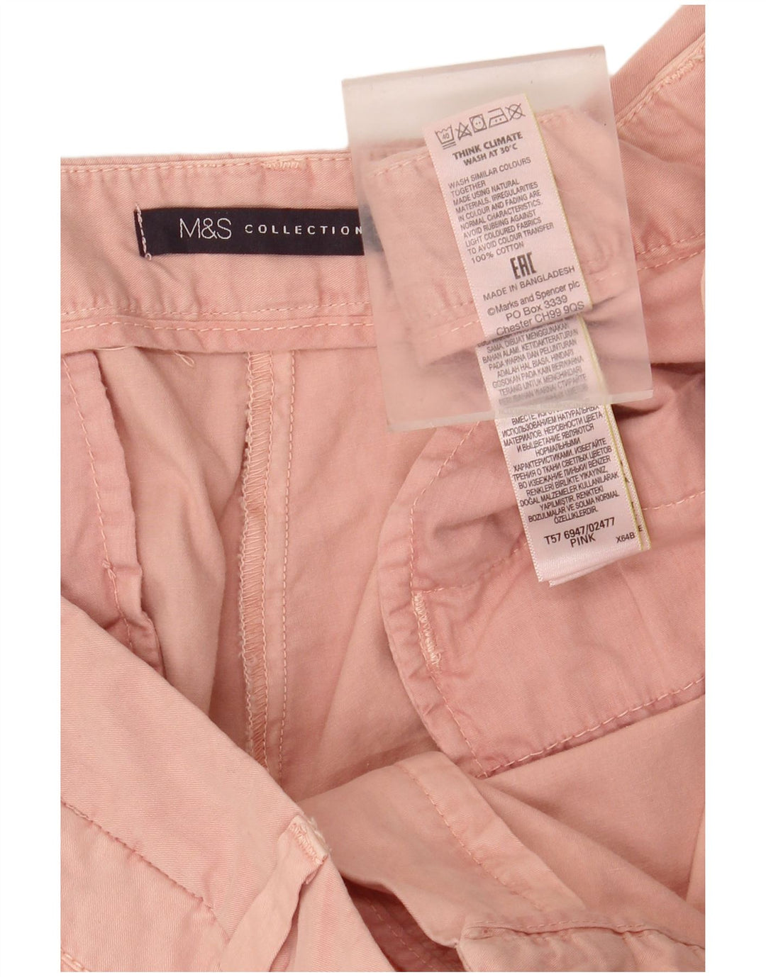 Marks & Spencer ženske uske chino hlače UK 20 2XL W40 L26 Pink Comics