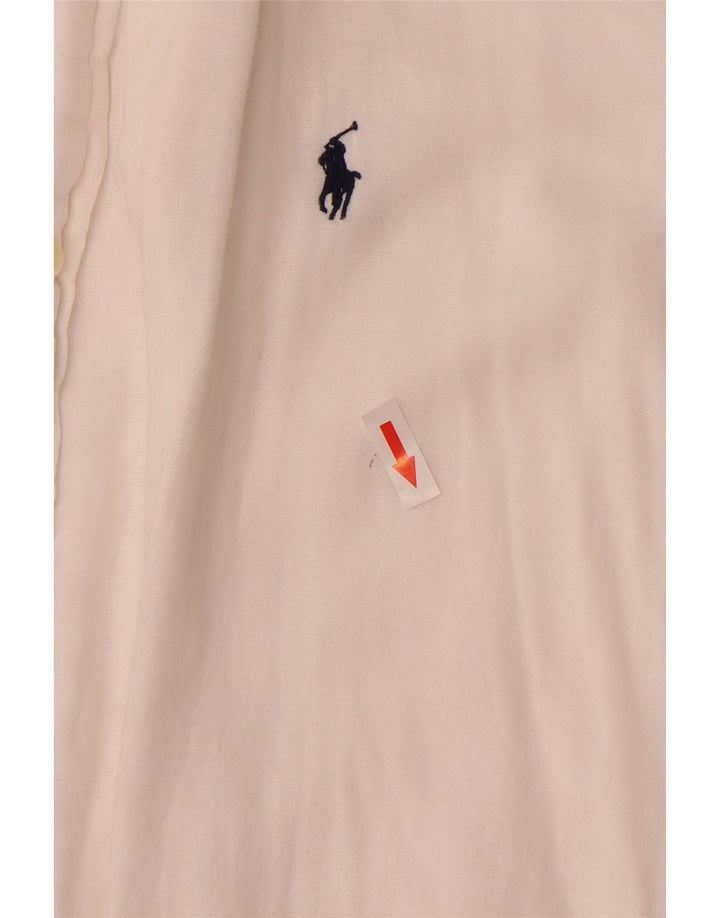 Velika bijela pamučna muška prilagođena košulja Ralph Lauren