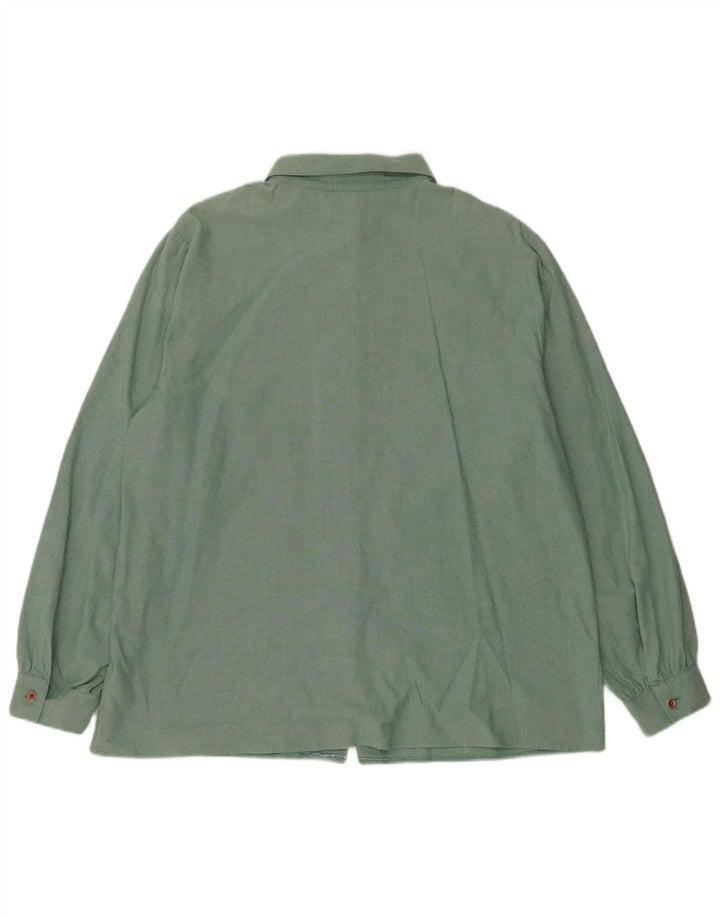 Ženska široka košulja Petressa EU 44 XL od zelenog cvjetnog pamuka