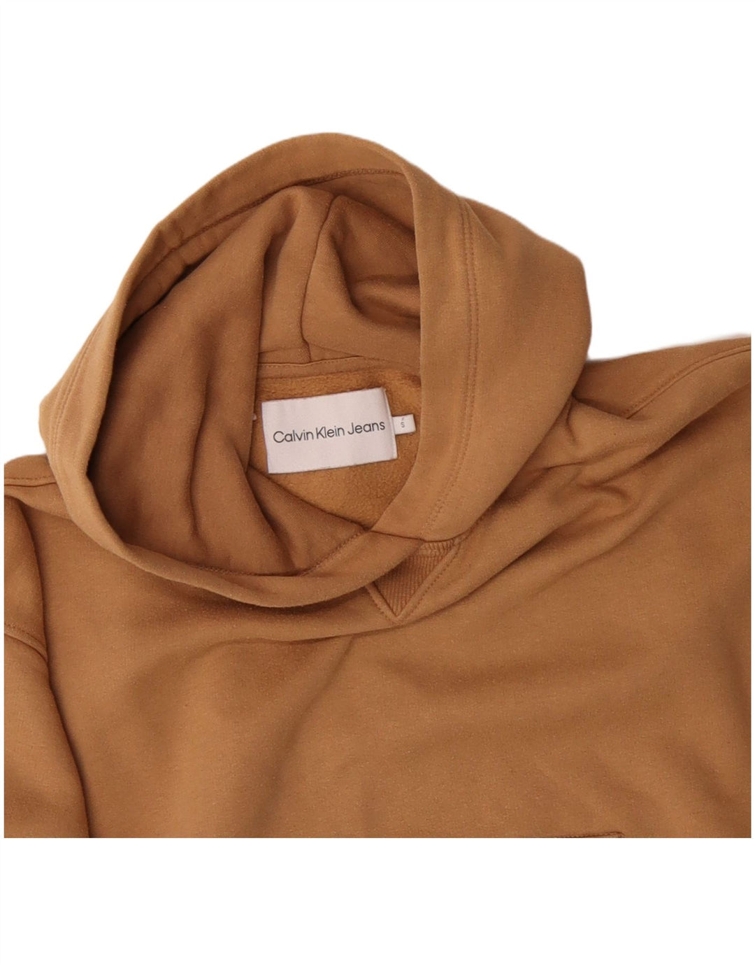 CALVIN KLEIN JEANS Ženska prevelika majica s kapuljačom UK 10 Small Beige